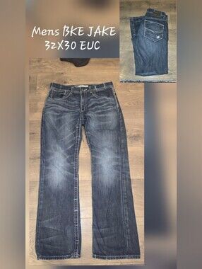 BKE Men's Dark Blue Bootcut Jeans
